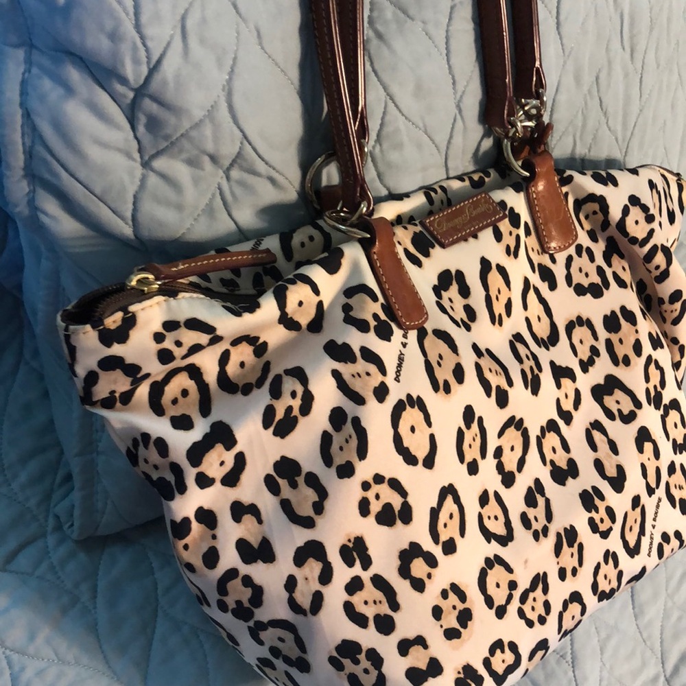 Dooney nylon animal print tote